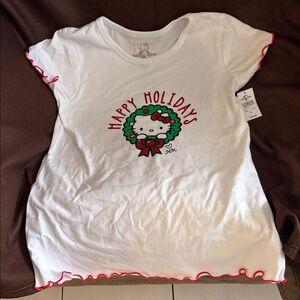 Universal White and Red Kids Short Sleeve Tee youth large